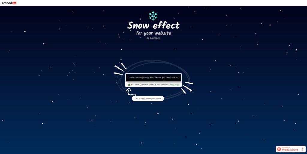 Efect ninsoare in website